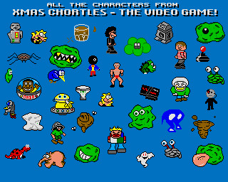 All the characters from the Xmas Chortles game!
